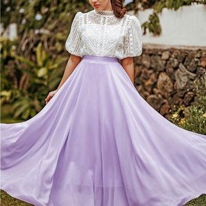Chiffon maxi skirt - Lilac